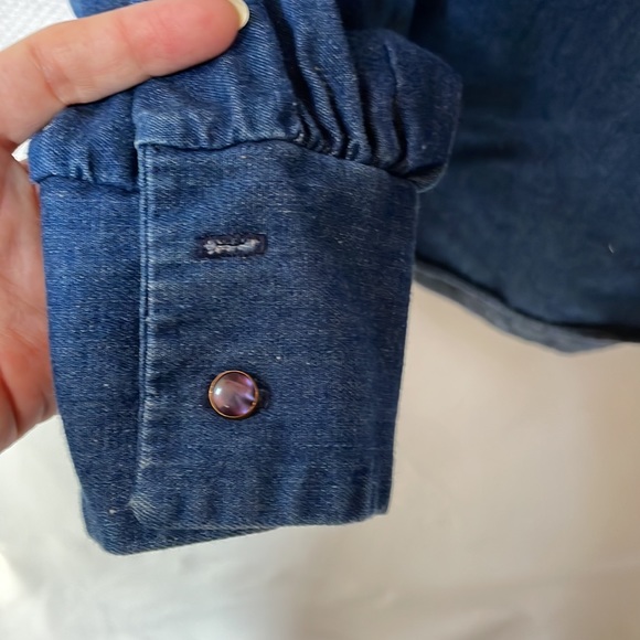 Vintage Cottagecore Denim Chambray Blouse - Picture 14 of 14